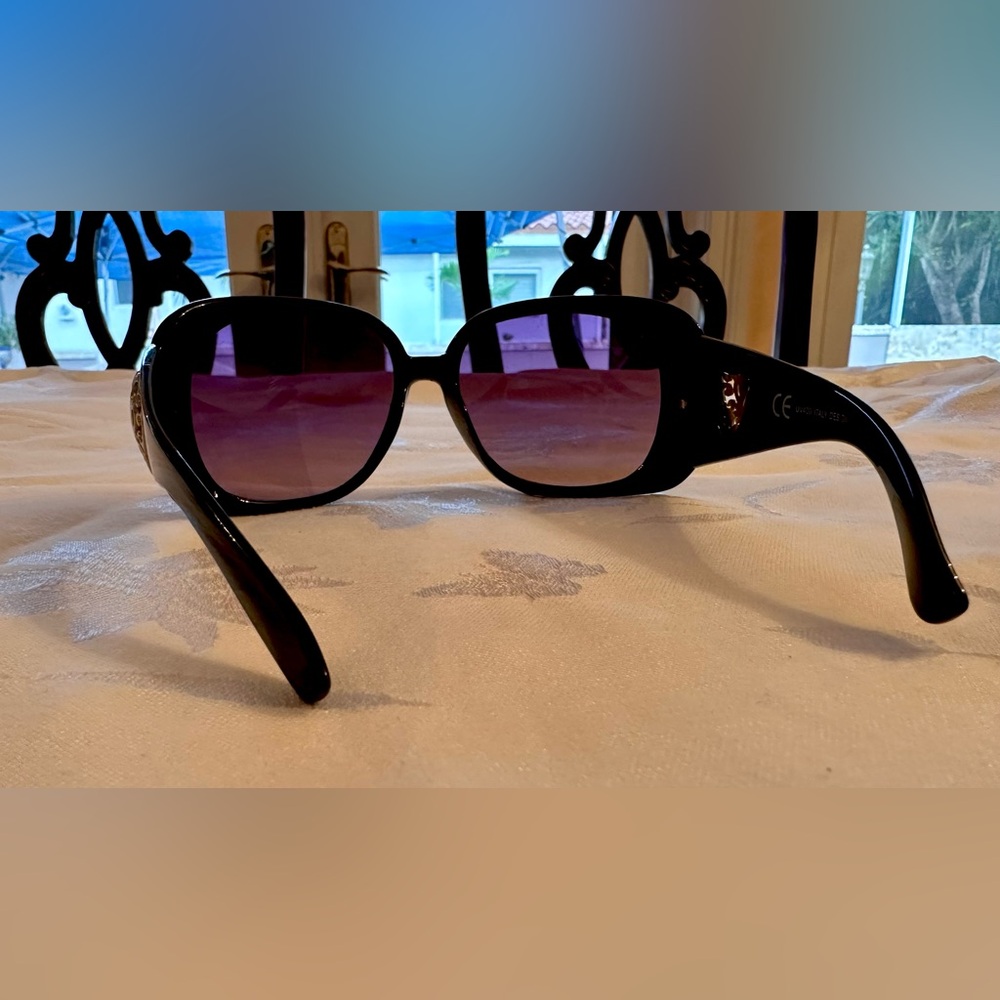 ITALY DESIGN, #ML2125 C2 59018-117-Heart Crest Black Sunglasses Dark Purple Lens - Picture 8 of 10